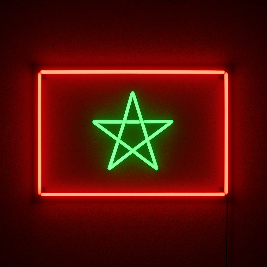 Maroc flag (Dima Maghrib) Neon